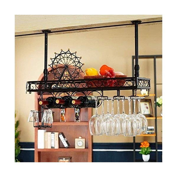 Casier À Vin Casier À Vin Mural Porte-Bouteille avec Support De Verre À Vin, Porte-Verre À Vin Porte-gobelet Suspendu Créatif