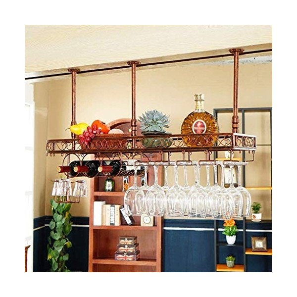 Casier À Vin Casier À Vin Mural Porte-Bouteille avec Support De Verre À Vin, Porte-Verre À Vin Porte-gobelet Suspendu Créatif