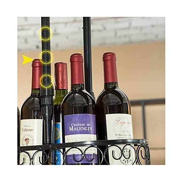 ZERAPH Casiers à vin autoportants Armoires Porte-vin Mural Casier à vin Suspendu avec Support en Verre et étagère, casier à V