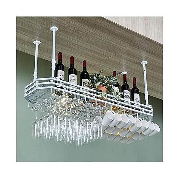 Casier à vin autoportant Armoires Porte-vin mural Casier à vin suspendu avec support en verre et étagère, porte-gobelet domes