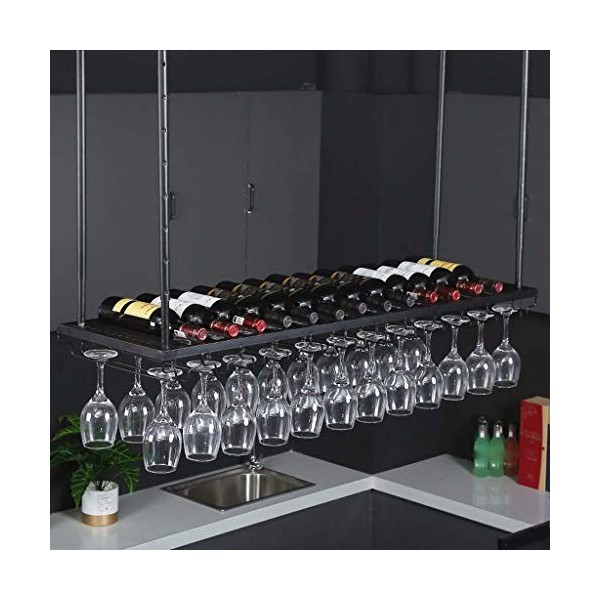 Casier à vin autoportant Armoires Porte-vin mural Casier à vin Porte-verre à vin au plafond Porte-vin en fer suspendu Process