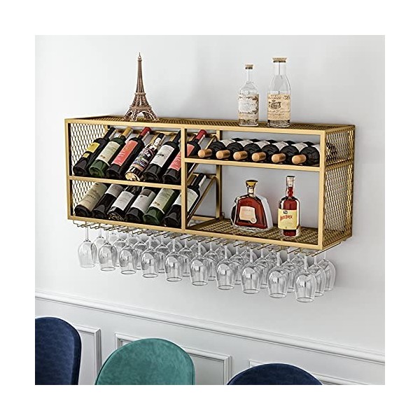 ZERAPH Casiers à vin autoportants Armoires Porte-vin Mural Casier à vin Casier à vin, Fer forgé Home Bar Porte-Verre à vin Ci