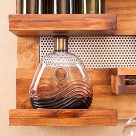 Casier à vin Mural, casier à vin monté sur Bois, casier à vin détagère de Bar Flottant Rustique pour présentoir de Stockage 