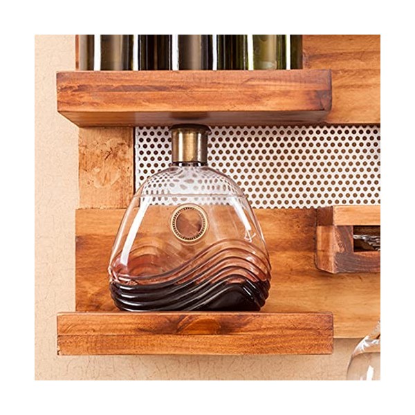 Casier à vin Mural, casier à vin monté sur Bois, casier à vin détagère de Bar Flottant Rustique pour présentoir de Stockage 