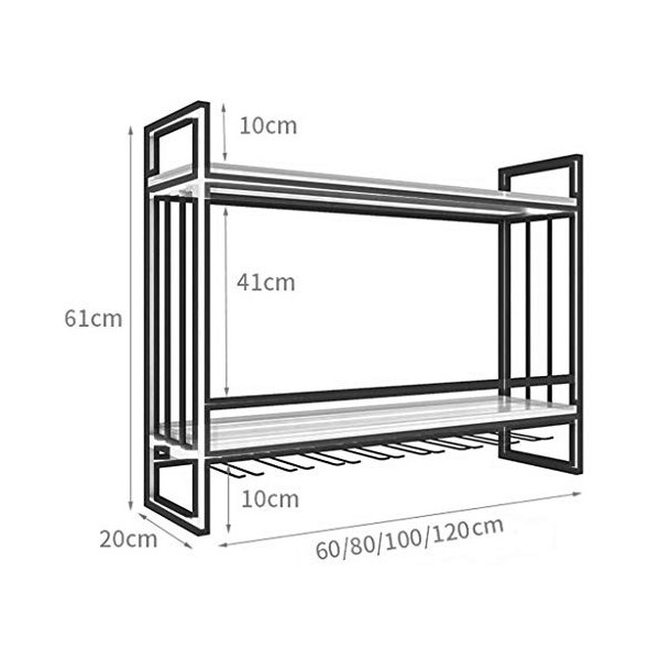 Cadre de Verre à vin en Verre Casier à vin Mural en métal, casier à Verres à vin Suspendu, casier à vin créatif en Bois, prés