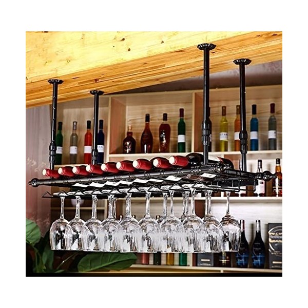 Casier à verres à vin suspendu - Casier à verres à vin suspendu au plafond Casier à vin Porte-bouteilles suspendu minimaliste