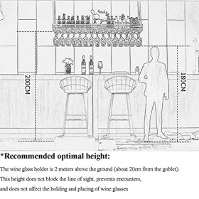 Casier à verres à vin suspendu - Casier à verres à vin suspendu au plafond Casier à vin Porte-bouteilles suspendu minimaliste