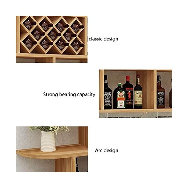 ELzEy Casier à vin Casier à vin Mural Armoire à vin créative en Forme de Diamant avec Support en Verre en métal et étagère de