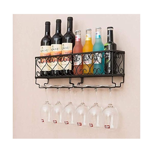 Umaxa Casier à vin, casier à vin Mural européen casier à vin casier à vin Mural en métal Support de gobelet en Verre de Champ