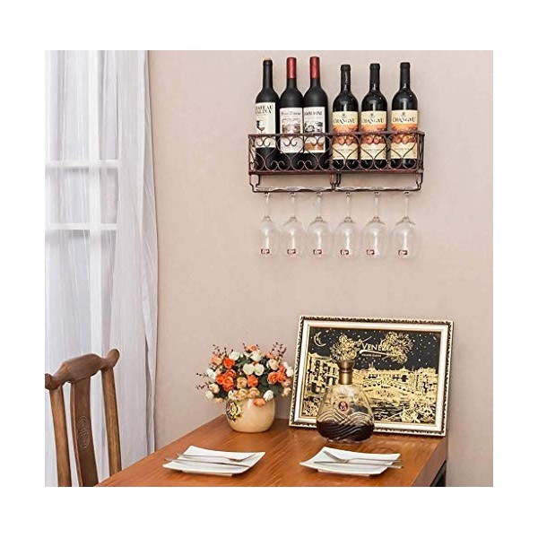 Umaxa Casier à vin, casier à vin Mural européen casier à vin casier à vin Mural en métal Support de gobelet en Verre de Champ