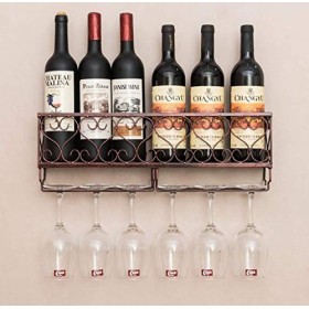Umaxa Casier à vin, casier à vin Mural européen casier à vin casier à vin Mural en métal Support de gobelet en Verre de Champ