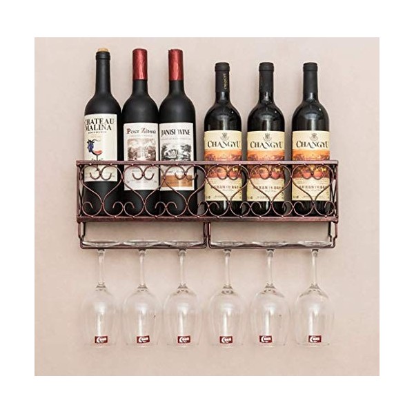 Umaxa Casier à vin, casier à vin Mural européen casier à vin casier à vin Mural en métal Support de gobelet en Verre de Champ