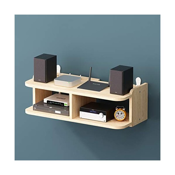 Slow Time Tablette Flottante en Bois TV monté sur Mur Armoire étagère télévisée Routeur étagère DVD Set-Haut Boîte de Rangeme