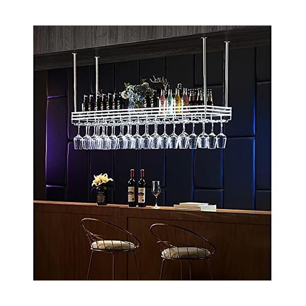 Étagère de plafond pour casier à vin, casier à vin suspendu, casier à verres à vin, cintre de bar de luxe léger/casier à vin/