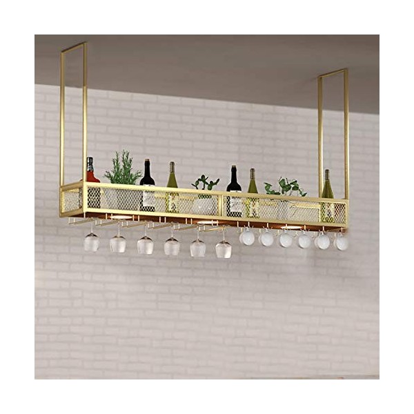 Casier à vin Fer Forgé Accueil Bar Cintre Étagère Plate À Lenvers Porte-Verre À Vin Suspendu Armoire À Vin Supports Suspendu