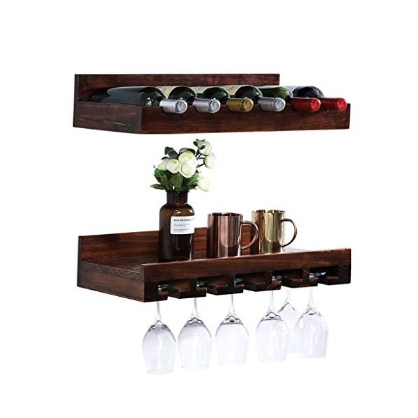 Casier à vin mural en bois, décoration de Restaurant de vin rouge, support de verre à vin, porte-gobelet, décoration de la ma