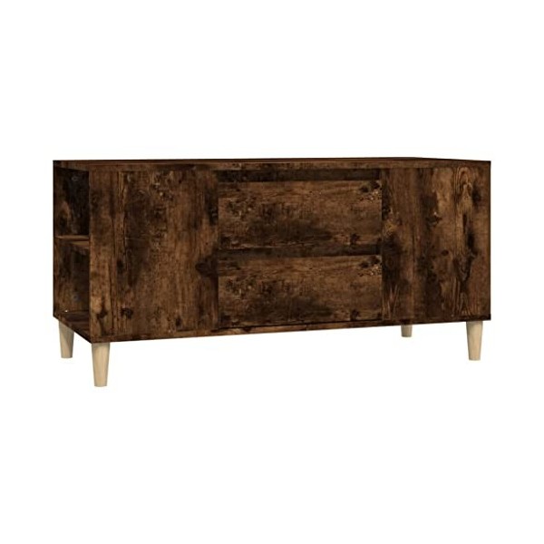 Meuble TV Chêne fumé 102x44,5x50 cm Bois dingénierie - Banc TV, Meuble TV Suspendu, Convient pour Salon ou Chambre