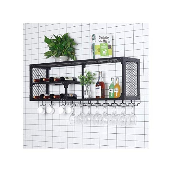 KOHARA Casier à vin de Restaurant de Bar, décoration, casier à vin Suspendu au Mur de Bar, casier à lenvers pour gobelet, ca