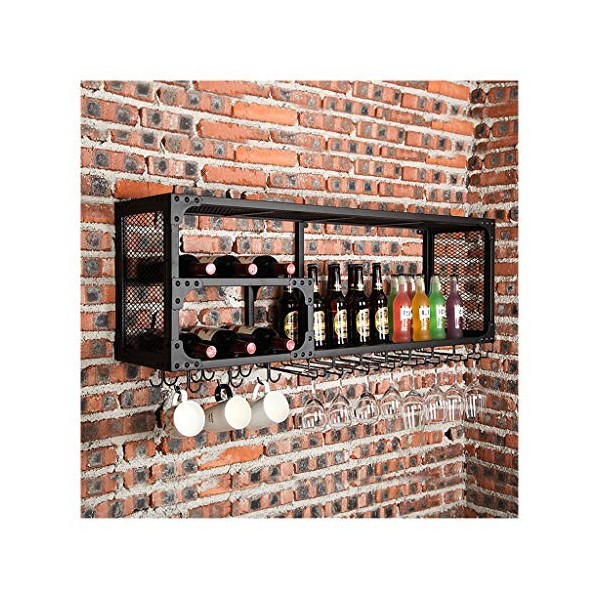 KOHARA Casier à vin de Restaurant de Bar, décoration, casier à vin Suspendu au Mur de Bar, casier à lenvers pour gobelet, ca
