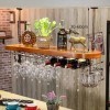 KOHARA Cadre de Verre à vin en Verre Casier à vin en métal Suspendu, réglable en Hauteur, casier à Verre à vin, casier de Ran