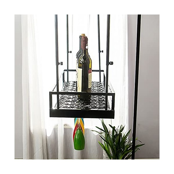 KOHARA Casier à vin de Plafond Vintage Industriel, casier à vin en métal, Porte-gobelet Suspendu, réglable en Hauteur, présen