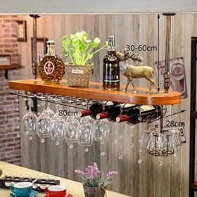 KOHARA Cadre de Verre à vin en Verre Casier à vin en métal Suspendu, réglable en Hauteur, casier à Verre à vin, casier de Ran