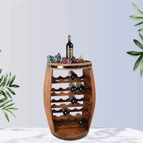 Casier à vin Casier à vin, tonneau en chêne Massif, Rangement créatif pour Armoire à vin A 