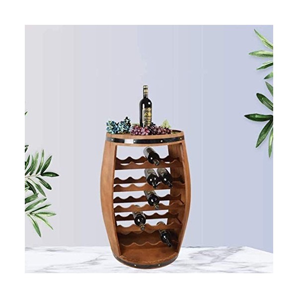 Casier à vin Casier à vin, tonneau en chêne Massif, Rangement créatif pour Armoire à vin A 