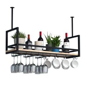 Casier à verres à vin de plafond, armoire à vin suspendue en métal, porte-bouteille de vin industriel, support de rangement e