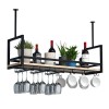Casier à verres à vin de plafond, armoire à vin suspendue en métal, porte-bouteille de vin industriel, support de rangement e