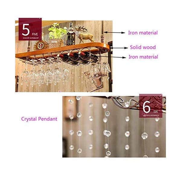 Cadre de Verre à vin en Verre Casier à vin en métal Suspendu, réglable en Hauteur, casier à Verre à vin, casier de Rangement 