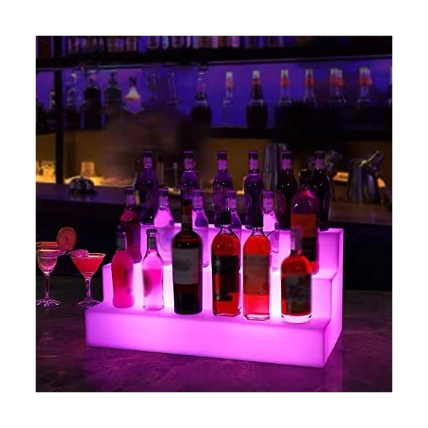 Umaxa Présentoir à Bouteilles à LED, présentoir Lumineux à LED, Support pour Armoire à vin, Anti-Chute, Bar créatif, vin étra