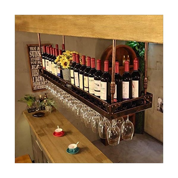 Casier à vin, casier à vin casier à Verre à vin en métal, étagère rétro Support à Verre à vin Fer Art casier à Verre à vin Su