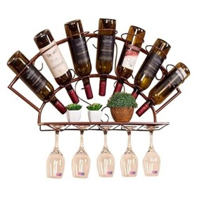 NufiyA Casier à vin Casier à Verres à vin Rouge, casiers à vin de Bar à lenvers, casiers à vin Suspendus, Support, métal néc