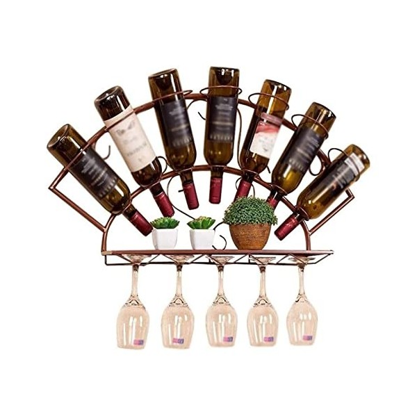 NufiyA Casier à vin Casier à Verres à vin Rouge, casiers à vin de Bar à lenvers, casiers à vin Suspendus, Support, métal néc