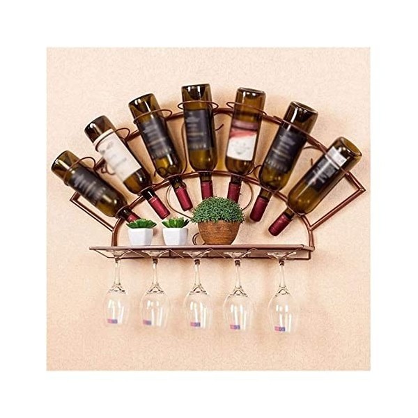 NufiyA Casier à vin Casier à Verres à vin Rouge, casiers à vin de Bar à lenvers, casiers à vin Suspendus, Support, métal néc
