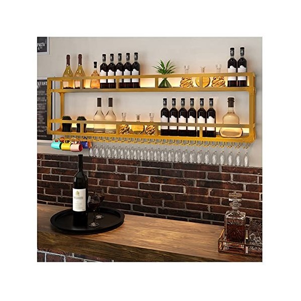 KibxaN Casiers à vin LED fixés au Mur, présentoir de casier à vin en métal Moderne, casier à vin Suspendu en métal Industriel