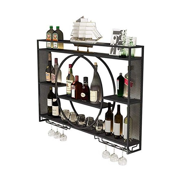 Casier à vin autoportant Armoires Porte-vin mural Casier à vin suspendu avec support en verre et étagère, casier à vin mural 