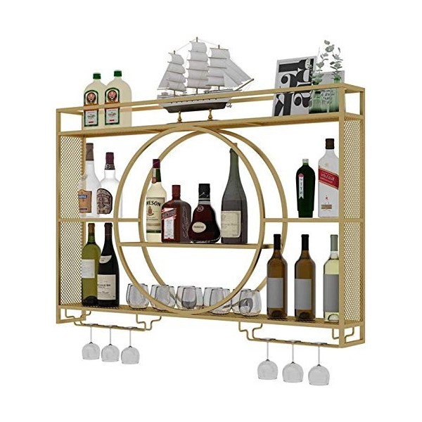 Casier à vin autoportant Armoires Porte-vin mural Casier à vin suspendu avec support en verre et étagère, casier à vin mural 