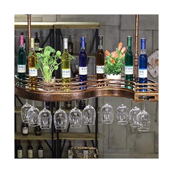 Casier à vin autoportant Armoires Porte-vin mural Casier à vin suspendu en forme de S Porte-verre à vin en métal réglable Déc