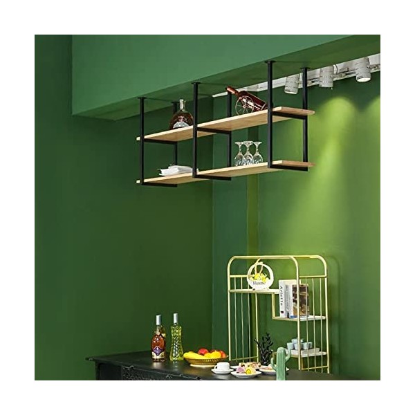 Casier à vin autoportant Armoires Support à vin mural Casier à vin Étagère de plafond Casier à vin Loft sur pied Rétro Bois m