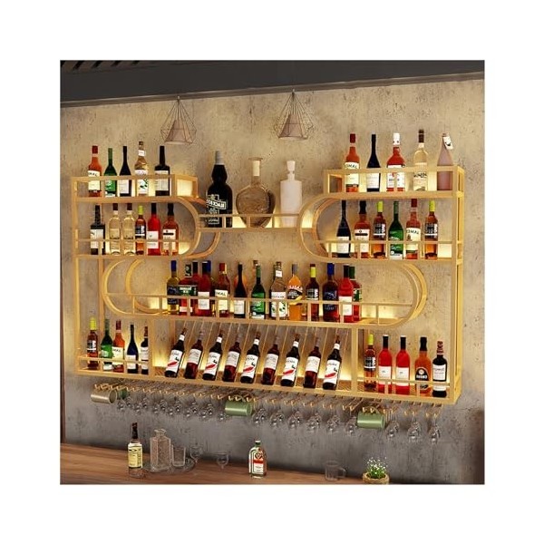 Casier À Vin en Métal, Casier À Vin en Fer pour Cave À Vin, Étagères Polyvalentes en Métal, Porte-Bouteilles Muraux pour Bar,