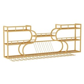 Porte Bouteille Muraux Métalique Étagère À Vin, Casier À Vin Mural Contemporain avec Lumière LED, Étagères Polyvalentes en Mé