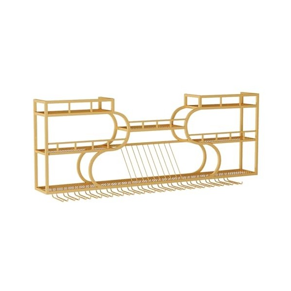 Porte Bouteille Muraux Métalique Étagère À Vin, Casier À Vin Mural Contemporain avec Lumière LED, Étagères Polyvalentes en Mé