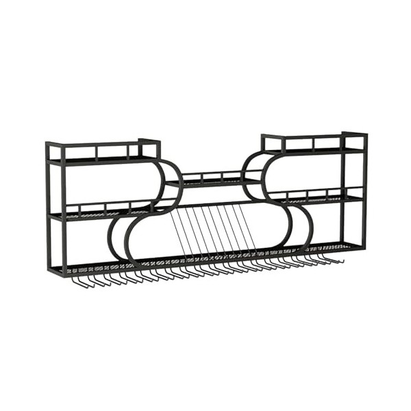 Porte Bouteille Muraux Métalique Étagère À Vin, Casier À Vin Mural Contemporain avec Lumière LED, Étagères Polyvalentes en Mé