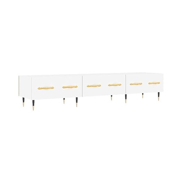 vidaXL Meuble TV Blanc 150x36x30 cm Bois dingénierie