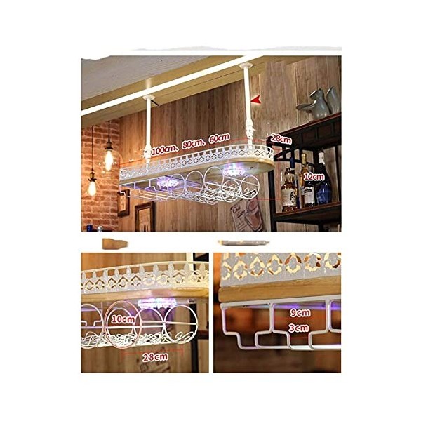 Casier à vin Suspendu avec Support en Verre et étagère, Support de Verre à vin à lenvers, Support à vin Mural Rustique, casi