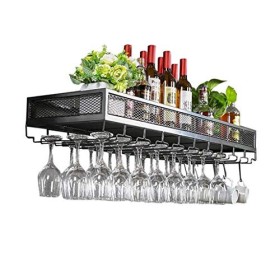 Étagères flottantes pour bar à vin, support mural pour verres à bouteilles, casier à vin rustique, étagère de rangement mural