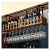 KARFRI Casier à vin Suspendu avec Support en Verre et étagère, casier à vin Suspendu casier à vin en métal casier à Verre à v