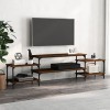 vidaXL Meuble TV en chêne marron - 197 x 35 x 52 cm